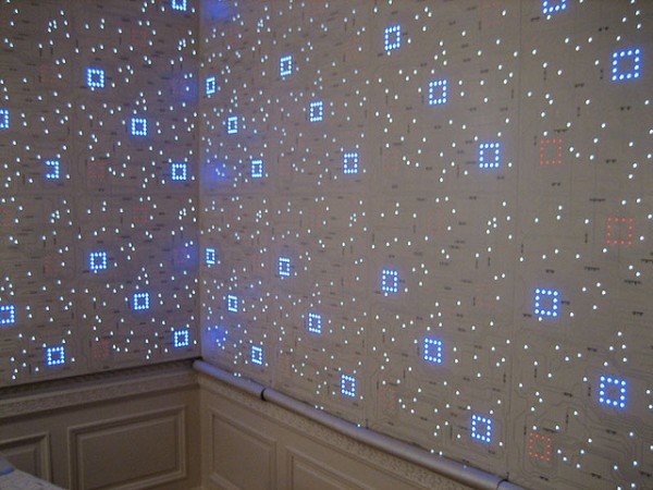 Papel pintado led colocado